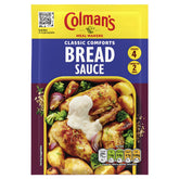 Colman's Bread Sauce 40g is a creamy bread sauce mix, ideal for poultry dishes. Serving suggestion: enjoy with chicken, broccoli, and onions for classic comfort.